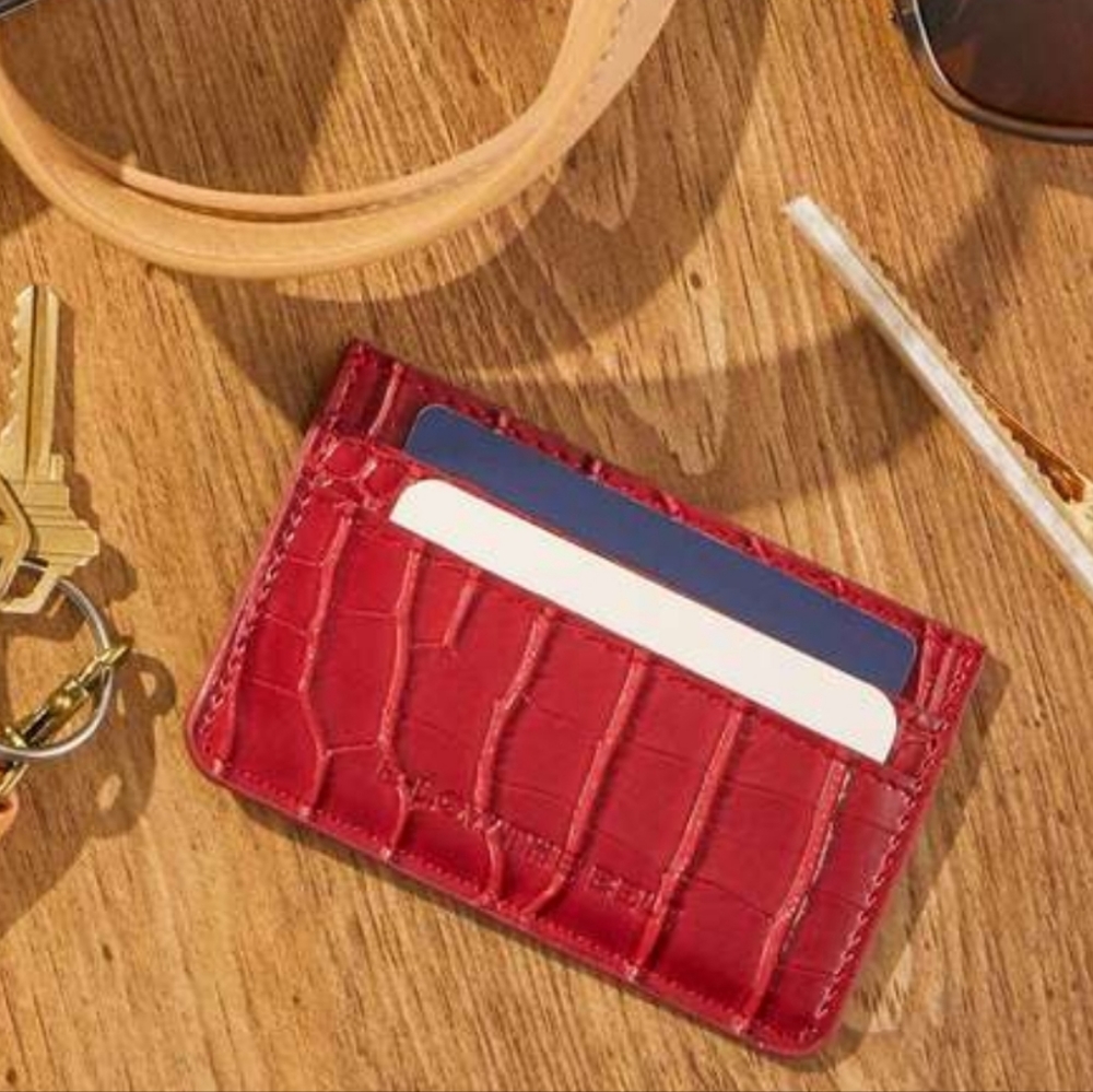 2/$30! B-Low The Belt Red Croc Card Case